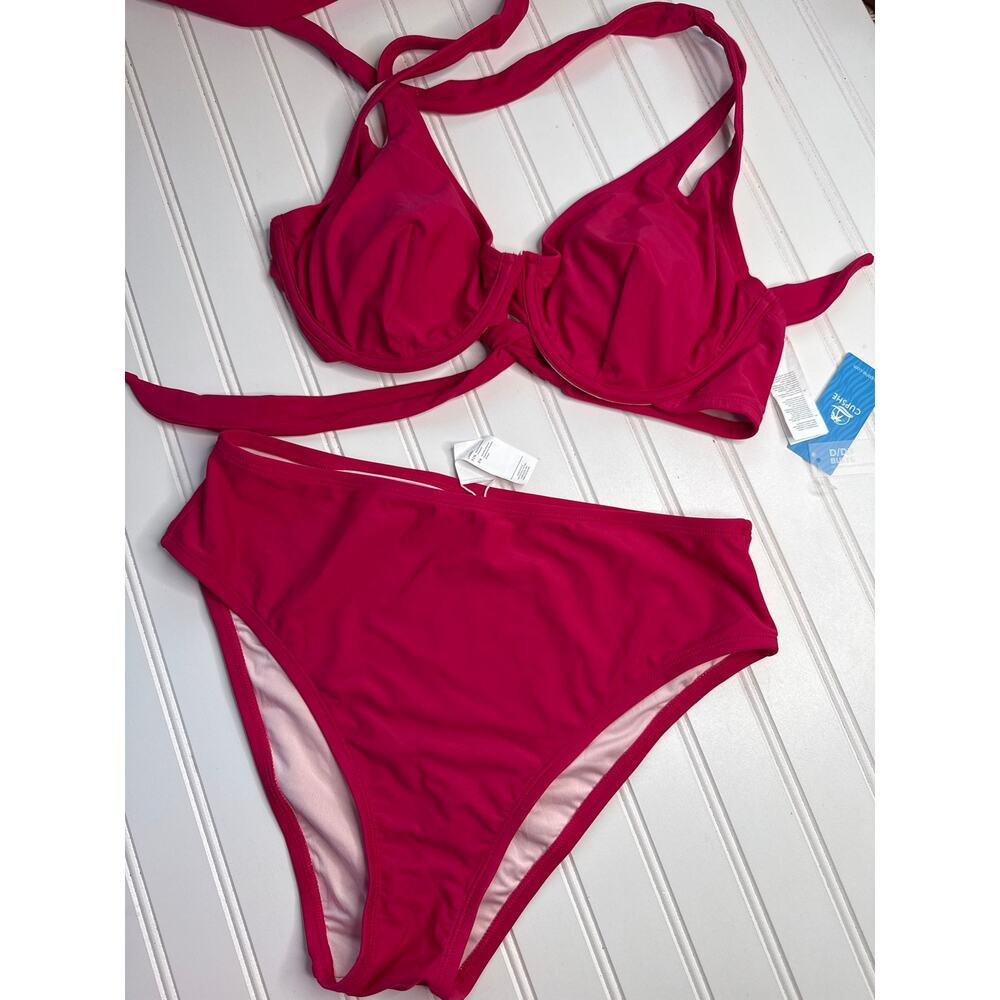 NWT Lot of 3 Bikinis L Space Camellia Top & Cupshe Fresh Cherry Set Size L DD - Picture 3 of 7